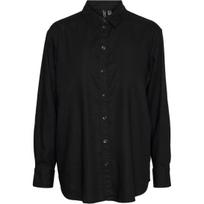 Marškiniai ilgomis rankovėmis moterims, Juoda, Linn shirt