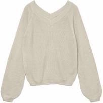 Megztinis moterims, Baige, Newlexsun ls double v-neck