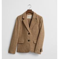 Švarkas moterims, Ruda, slim wool blend herringbone