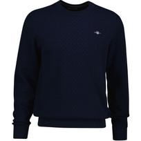 Megztinis vyrams, Mėlyna, micro  texture c-neck