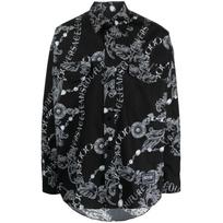 Marškiniai ilgomis rankovėmis vyrams, Juoda, O print shirt