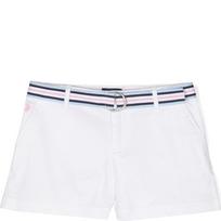 Šortai mergaitėms, Balta, Belted stretch short (2-6x)