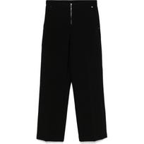 Kelnės moterims, Juoda, Double weave wide leg pant