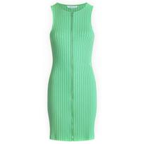 Midi suknelė moterims, Mėlyna, Zipper elongated rib dress
