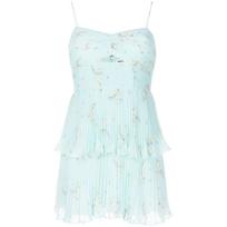 Mini suknelė moterims, Mėlyna, Blue floral tiered mini dress