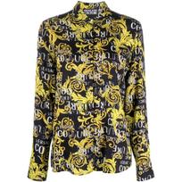 Marškiniai ilgomis rankovėmis moterims, Juoda, Logo couture shirts