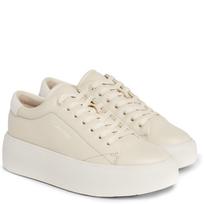 Laisvalaikio bateliai moterims, Smėlio, Flatform lace up leisure
