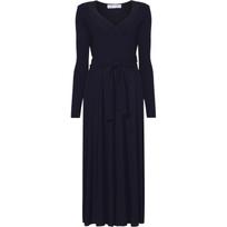 Maxi suknelė moterims, Juoda, Matte crepe wrap dress