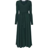 Maxi suknelė moterims, Žalia, Matte crepe wrap dress