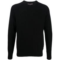 Megztinis vyrams, Juoda, Mix stitch cotton crew sweater