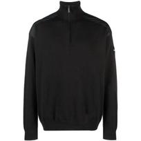 Megztinis vyrams, Juoda, Mix media quarter zip sweater
