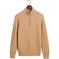 Megztinis vyrams, Smėlio, Cotton cable half zip