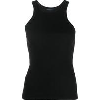 Marškiniai be rankovių moterims, Juoda, Rib tank top