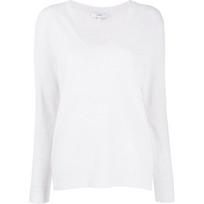 Megztinis su V apykakle moterims, Balta, Weekend v-neck