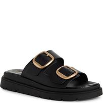 Šlepetės moterims, Juoda, Wedge/plat mule