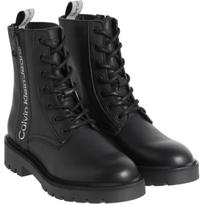 Aulinukai moterims, Juoda, Combat laceup boot zip