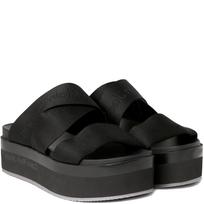 Šlepetės moterims, Juoda, Flatform sandal webbing