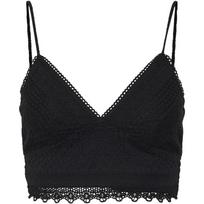 Palaidinės moterims, Juoda, VMHONEY LACE V-NECK C