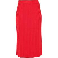 Midi sijonas moterims, Raudona, Skirt satiny rib