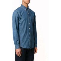 Marškiniai vyrams, Mėlyna, Slim fit denim shirt