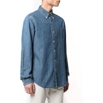 Marškiniai ilgomis rankovėmis vyrams, Mėlyna, Custom fit denim shirt