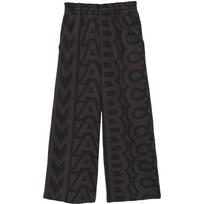 Sportinės kelnės moterims, Juoda, Monogram oversize sweatpants
