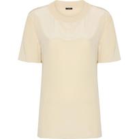 Marškinėliai trump. rankovėmis moterims, Smėlio, Rubin blouse crepe de soie