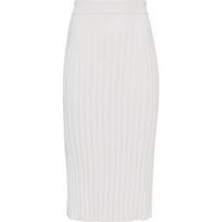 Midi sijonas moterims, Balta, Skirt satiny rib