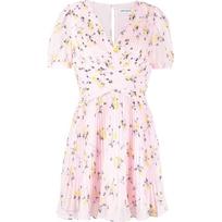 Mini suknelė moterims, Rožinė, Pink floral print mini dress