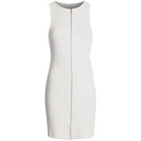 Midi suknelė moterims, Smėlio, Zipper elongated rib dress