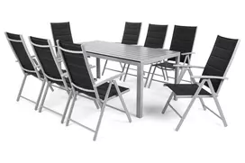 Lauko baldų komplektas Ibiza 185 cm Aliuminis, pilkas