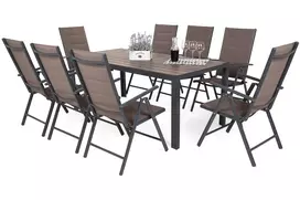 Lauko baldų komplektas Ibiza 185 cm Aliuminis, rudas