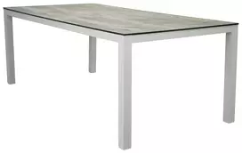 Lauko stalas Llama, 205x100cm, Balta/Pilka