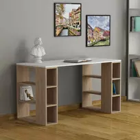 Darbo stalas, Hanah Home, baltas Ąžuolas, 140 x 75 x 60, cm