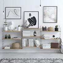 Knygų lentyna, Hanah Home, Ąžuolas, 85 x 216 x 20, cm