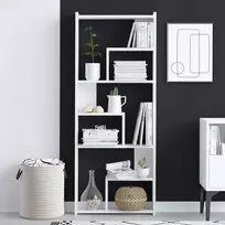 Knygų lentyna, Hanah Home, balta, 60 x 150 x 15, cm