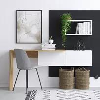 Darbo stalas, Hanah Home, baltas Ąžuolas, 145 x 74 x 45, cm