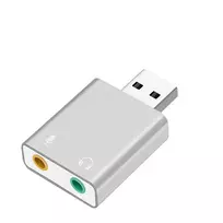 "RoGer" USB garso plokštė su mikrofono įvestimi / Virtual 7.1 / sidabrinė