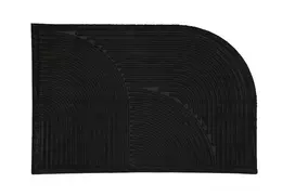 Kilimas Valentino, 50% guminė medžiaga, 50% polipropileno pluoštas - 60x90cm, Juodas