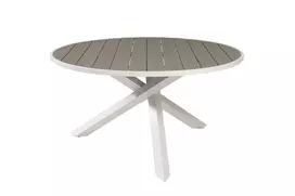 Lauko stalas Parma ø 140cm, Balta/Pilka