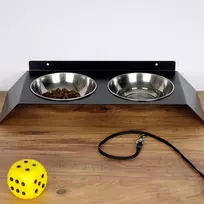 Gyvūnų maisto dubuo, Hanah Home, juodas, 50 x 6 x 20, cm