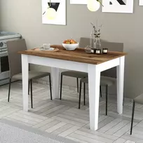 Virtuvės stalas, Hanah Home, graikinis riešutas Balta, 110 x 75 x 72, cm