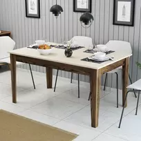 Valgomojo stalas Hanah Home 145 x 75 x 88 cm, rudos/beige spalvos