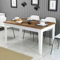 Valgomojo stalas, Hanah Home, graikinis riešutas Balta, 145 x 75 x 88, cm