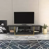TV stovas, Hanah Home, juodas Auksinis, 150 x 40 x 35,2, cm