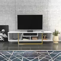 TV stovas, Hanah Home, baltas Auksinis, 150 x 40 x 35,2, cm