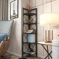 Knygų lentyna, Hanah Home, juoda, 30,5 x 160 x 33, cm