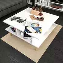 Kavos staliukas, Hanah Home, baltas, 89 x 44 x 89, cm