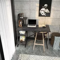 Darbo stalas, Hanah Home, juodas, 120 x 120 x 60, cm