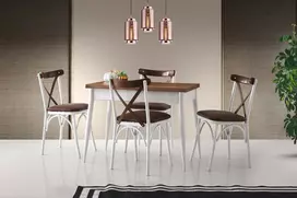 Ištraukiamas valgomasis stalas, Hanah Home, graikinis riešutas Balta, 100 x 75 x 60, cm
